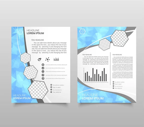 Diseño Plantilla Folleto Informe Anual Diseño Portada Revista Volante Con — Vector de stock