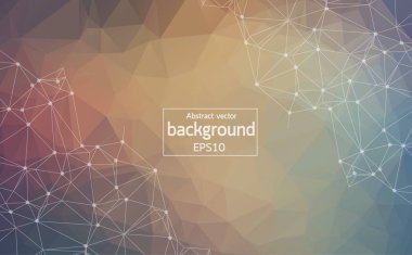 Arka plan tasarım için üçgen hücreler. Parlak renkli dijital illüstrasyon koyu arka plan üzerinde çokgenler ile.