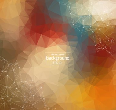 Geometrik Vintage Polygonal arka plan molekülü ve iletişim. Noktalarla birleştirilmiş çizgiler. Minimalizm geçmişi. Bilim, kimya, biyoloji, tıp, teknoloji kavramı.