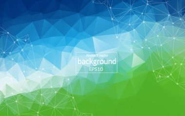 Soyut renkli geometrik poligonal arka plan molekül ve iletişim. Bağlantılı çizgilerin noktalı. Bilim, kimya, biyoloji, tıp, teknoloji kavramı.