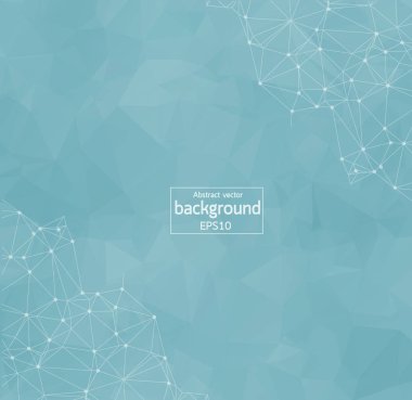 Soyut Mavi geometrik poligonal arka plan molekül ve iletişim. Bağlantılı çizgilerin noktalı. Bilim, kimya, biyoloji, tıp, teknoloji kavramı.