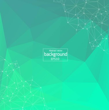 Soyut Yeşil ışık geometrik poligonal arka plan molekül ve iletişim. Bağlantılı çizgilerin noktalı. Bilim, kimya, biyoloji, tıp, teknoloji kavramı.