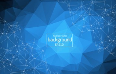 Noktaları ve çizgileri birleştiren soyut çokgen uzay düşük polyester arka plan. bağlantı yapısı.