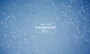 Soyut fütüristik - Lacivert arka planda doğrusal ve çokgen şekilli moleküller teknolojisi. İllüstrasyon Vektörü tasarımı dijital teknoloji kavramı