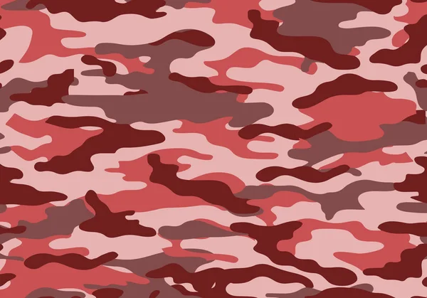 Fond Motif Camouflage Style Rose Rouge Formes Feuillage Branches Armée — Image vectorielle