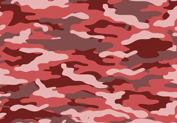 伪装图案背景 红色粉红色的风格 叶和分枝的形状 军队迷卡背景 林地风格 向量例证 — 图库矢量图片