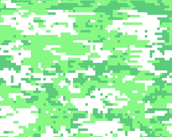 Camouflage Militaire Texture Arrière Plan Soldat Imprimé Monochrome Blanc Vert — Image vectorielle