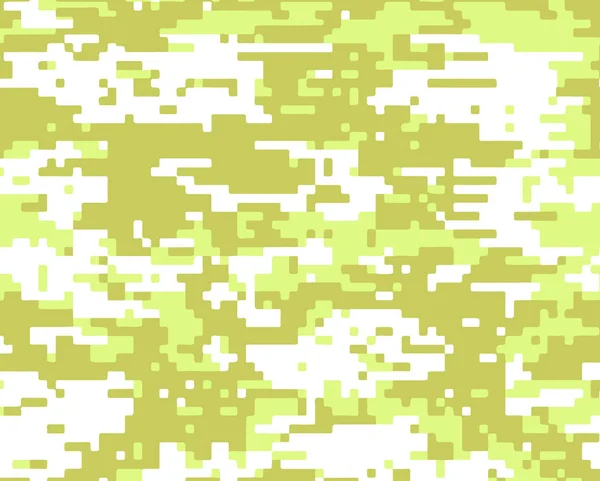 Camuflaje Militar Textura Fondo Soldado Estampado Monocromo Amarillo Verde Blanco — Vector de stock