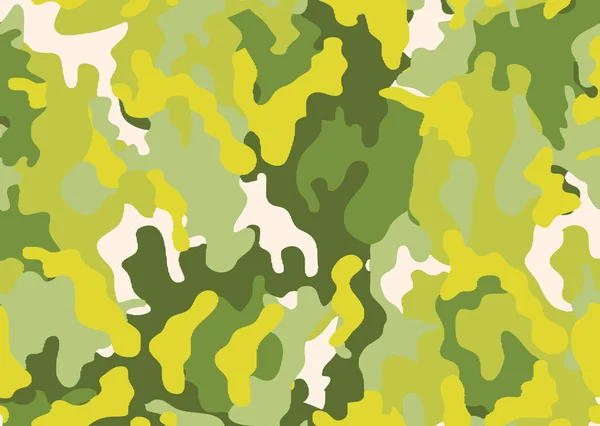 Abstract Military Hunting Camouflage Background Woodland Camo Texture Vector Yellow — Stock Vector