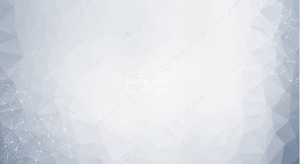 Geometric grey background molecule and communication . Connected lines with dots. Vector illustration.