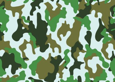 doku askeri kamuflaj sorunsuz Ordu yeşil av yineler. Kamuflaj desen arka plan. Klasik giyim tarzı Camo tekrar Yazdır maskeleme. dört renk orman dokusu. Vektör çizim.