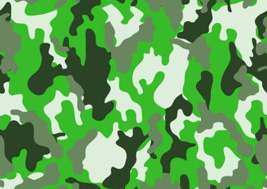 doku askeri kamuflaj sorunsuz Ordu yeşil av yineler. Kamuflaj desen arka plan. Klasik giyim tarzı Camo tekrar Yazdır maskeleme. dört renk orman dokusu. Vektör çizim.