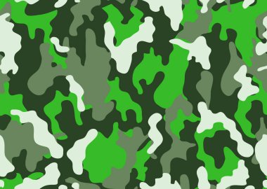 doku askeri kamuflaj sorunsuz Ordu yeşil av yineler. Kamuflaj desen arka plan. Klasik giyim tarzı Camo tekrar Yazdır maskeleme. dört renk orman dokusu. Vektör çizim.