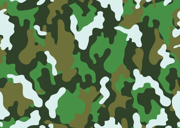 Militaire Camouflage Patroon Herhaalt Naadloze Legergroene Jacht Camouflage Patroon Achtergrond — Stockvector