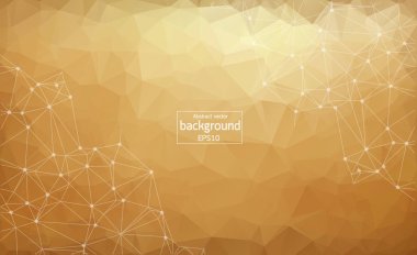 Geometrik ışık Brown poligonal arka plan molekül ve iletişim. Bağlantılı çizgilerin noktalı. Minimalizm arka plan. Bilim, kimya, biyoloji, tıp, teknoloji kavramı.