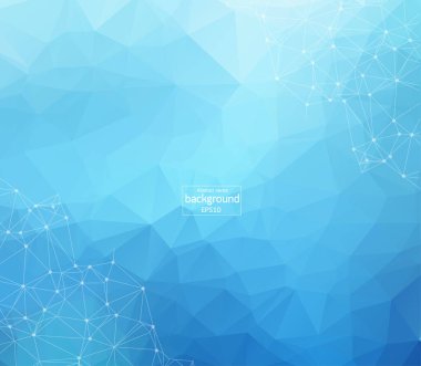 Soyut fütüristik - Lacivert arka planda doğrusal ve çokgen şekilli moleküller teknolojisi. İllüstrasyon Vektörü tasarımı dijital teknoloji kavramı