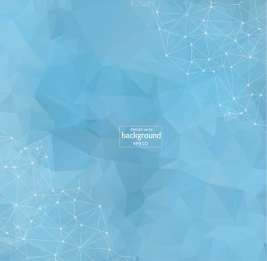 Soyut poligonal mavi ışık ile bağlantılı noktalar ve çizgiler, bağlantı yapısı, fütüristik hud arka plan arka plan, vektör çizim