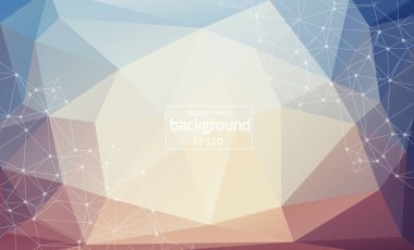 Geometrik Pastel poligonal arka plan molekül ve iletişim. Bağlantılı çizgilerin noktalı. Minimalizm arka plan. Bilim, kimya, biyoloji, tıp, teknoloji kavramı.