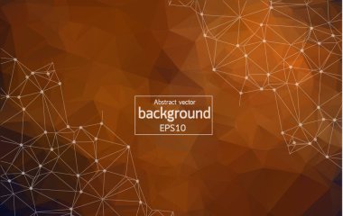 Geometrik Kahverengi Çokgen arka plan molekülü ve iletişim. Noktalarla birleştirilmiş çizgiler. Minimalizm geçmişi. Bilim, kimya, biyoloji, tıp, teknoloji kavramı.