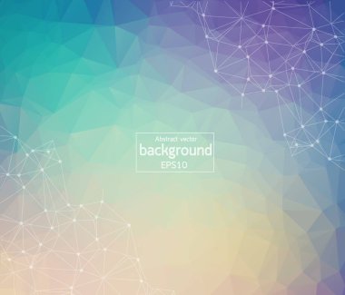 Geometrik renkli ışık Çokgen arka plan molekül ve iletişim. Bağlantılı çizgilerin noktalı. Minimalizm arka plan. Bilim, kimya, biyoloji, tıp, teknoloji kavramı.