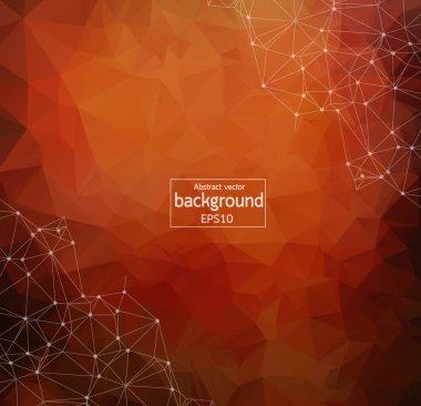 Geometrik koyu kahverengi poligonal arka plan molekül ve iletişim. Bağlantılı çizgilerin noktalı. Minimalizm arka plan. Bilim, kimya, biyoloji, tıp, teknoloji kavramı.