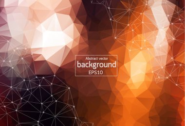 Geometrik koyu poligonal arka plan molekül ve iletişim. Bağlantılı çizgilerin noktalı. Minimalizm arka plan. Bilim, kimya, biyoloji, tıp, teknoloji kavramı.