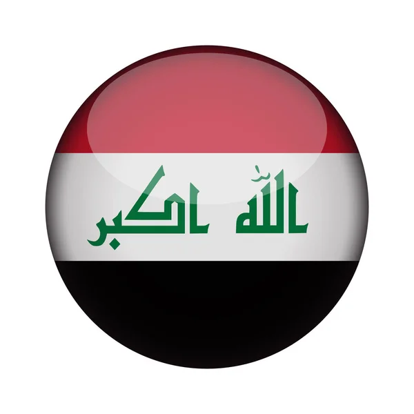 Iraq Bandera Brillante Botón Redondo Del Icono Emblema Iraq Aislado — Archivo Imágenes Vectoriales