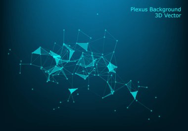 Abstract vector particles and lines. Plexus effect. Futuristic illustration. Polygonal Cyber Structure. Data Connection Concept. clipart svg vector 