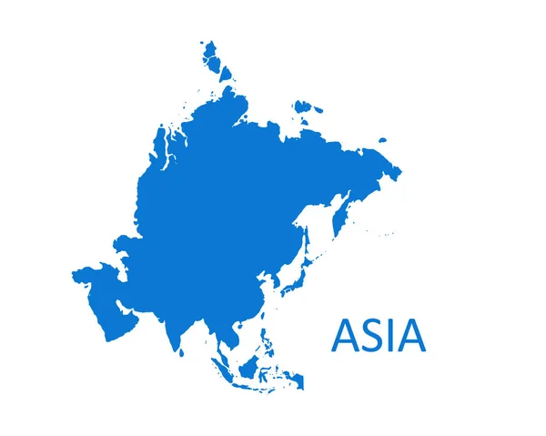 Asya Kıta Harita Beyaz Arka Plan Üzerinde Vektör Çizim — Stok Vektör
