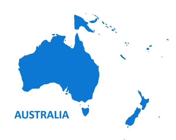 オーストラリア大陸の地図 白の背景にベクトル画像 — ストックベクタ