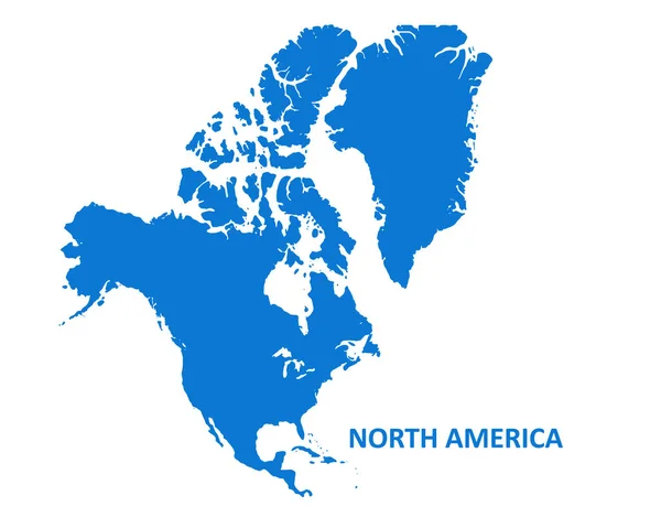 Mapa Kontinentu Severní Amerika Vektorové Ilustrace Bílém Pozadí — Stockový vektor