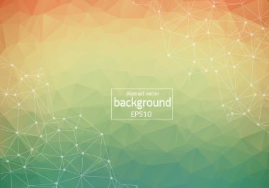 Bağlantılı noktalar ve çizgiler, bağlantı yapısı, fütüristik hud arka plan ile vektör çizim poligonal Pastel arka plan