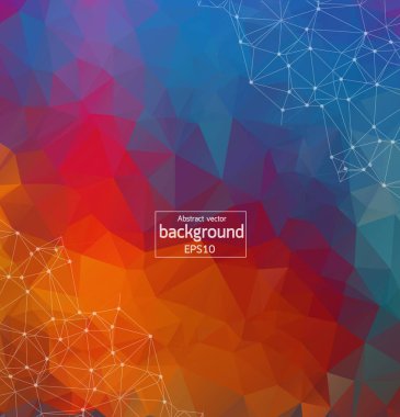 Geometrik Retro poligonal arka plan molekül ve iletişim. Bağlantılı çizgilerin noktalı. Minimalizm arka plan. Bilim, kimya, biyoloji, tıp, teknoloji kavramı.