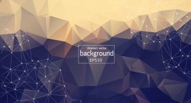 Soyut pastel geometrik poligonal arka plan molekül ve iletişim. Bağlantılı çizgilerin noktalı. Bilim, kimya, biyoloji, tıp, teknoloji kavramı.