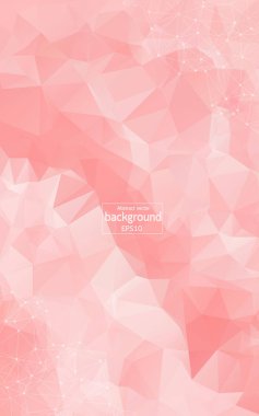 Geometrik Pembe Çokgen arka plan molekülü ve iletişim. Noktalarla birleştirilmiş çizgiler. Minimalizm geçmişi. Bilim, kimya, biyoloji, tıp, teknoloji kavramı.