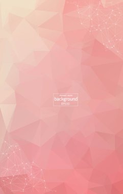 Kabarcıklar, satırları ile hafif pembe vektör arka plan. Bağlantı noktaları ve çizgileri renkli arka plan üzerinde tasarım yapın. Desen-ebilmek var olmak kullanılmış için fütüristik reklam, kitapçıklar.