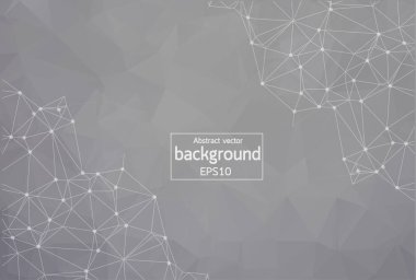 Noktaları ve Satırları Birleştiren Soyut Çokgen Alan Arkaplanı