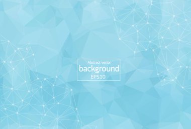 Soyut poligonal uzay arka plan noktalar ve çizgiler bağlanma. Düşük poli vektör çizim