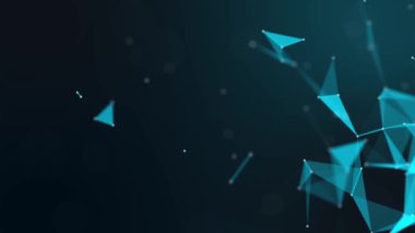 Global dijital ağ büyüyen ile geometrik güzel 3d animasyon uçan. İş kavramı. İlmekledi. HD 1080. Büyük veri teknoloji kavramı.