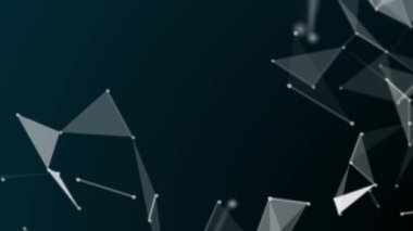 Soyut Mavi geometrik renkli çizgiler, triangels ve nokta hareketli animasyon. Büyük veri teknoloji kavramı.