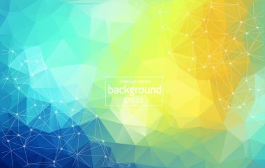 Renkli arka plan. Noktalar ve çizgiler bağlanma ile arka plan poligonal. Bağlantı yapısı. Vektör bilim arka plan.