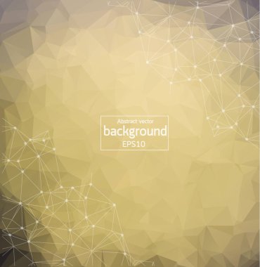 Geometrik Vintage Polygonal arka plan molekülü ve iletişim. Noktalarla birleştirilmiş çizgiler. Minimalizm geçmişi. Bilim, kimya, biyoloji, tıp, teknoloji kavramı.