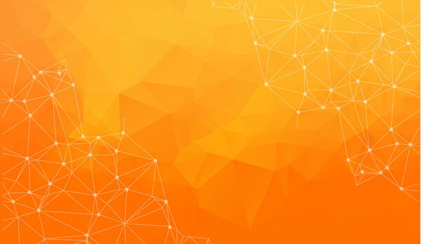 Абстрактное векторное пространство Orange background. Хаотически связанные точки и многоугольники, летящие в пространстве. Летающие обломки. Футуристический стиль технологии. Элегантный фон для презентаций
.