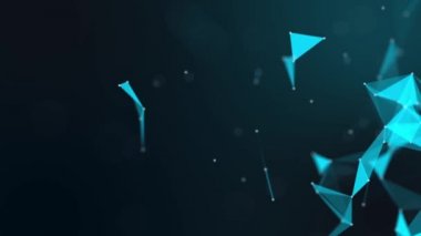 Bulanık Soyut 3d arka arka plan ağ kavramı. Gelecekteki backgroundtechnology kavramı. 3D manzara. Büyük veri. Peyzaj ile bağlantıları noktalar ve çizgiler koyu arka plan üzerinde. Büyük veri.