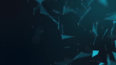 Soyut Mavi geometrik renkli çizgiler, triangels ve nokta hareketli animasyon. Büyük veri teknoloji kavramı.
