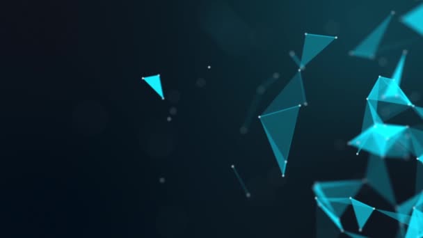 Abstrata Blue Poligon Net Connections Cloud Animation Background New Quality — Vídeo de Stock