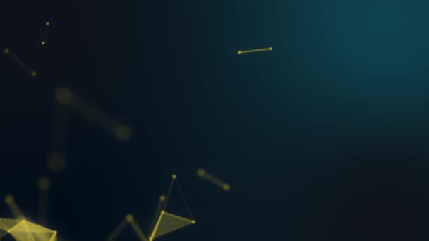 Résumé Plexus géométrique futuriste Réseau numérique de lignes, de points, de triangles et de nœuds bleus et blancs. Réseau informatique Ligne unique, données, Big Data, technologie de connexion Fond de boucle sans couture 