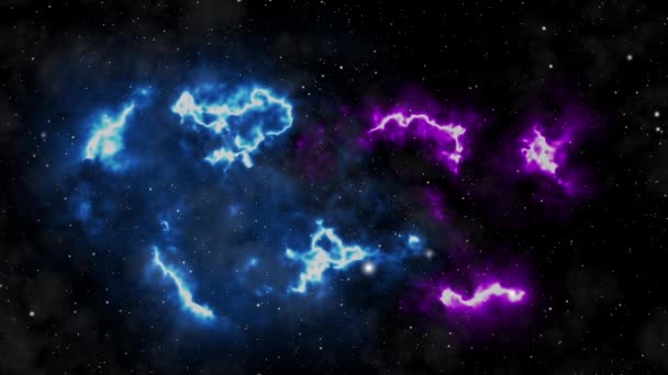 Animație Fără Sudură Zbor Prin Nebuloase Stele Strălucitoare — Videoclip de stoc