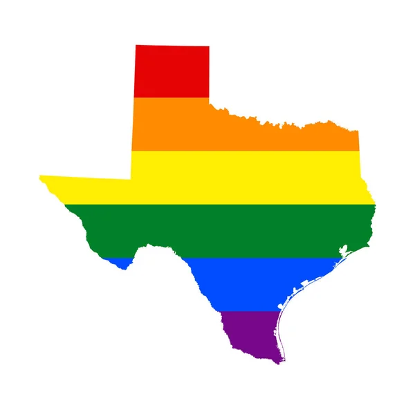 Carte Drapeau Lgbt Texas Carte Vectorielle Arc Ciel Texas Aux — Image vectorielle