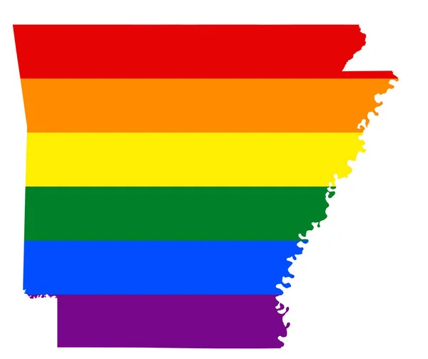 Mapa Bandeira Lgbt Arkansas — Vetor de Stock